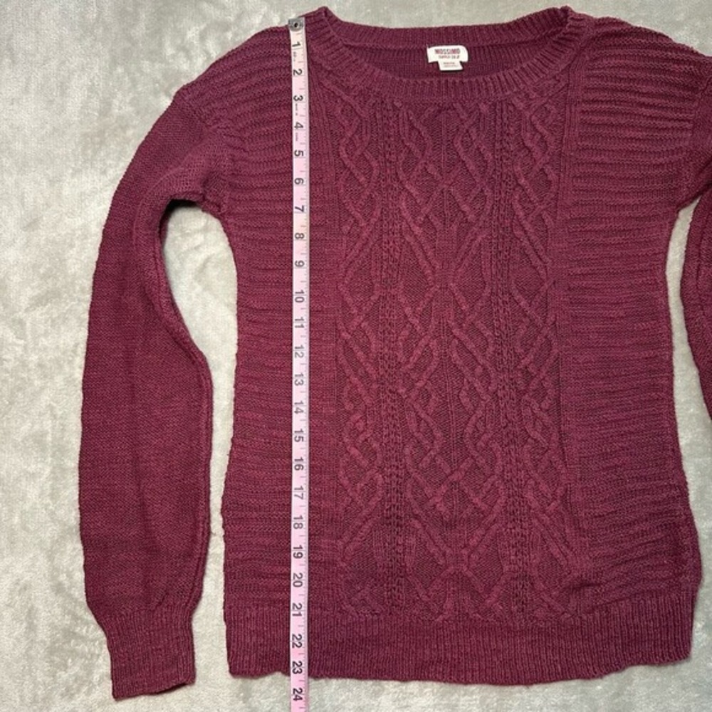 Mossimo Sweater Women Size Xs Purple Cable Knit L… - image 5